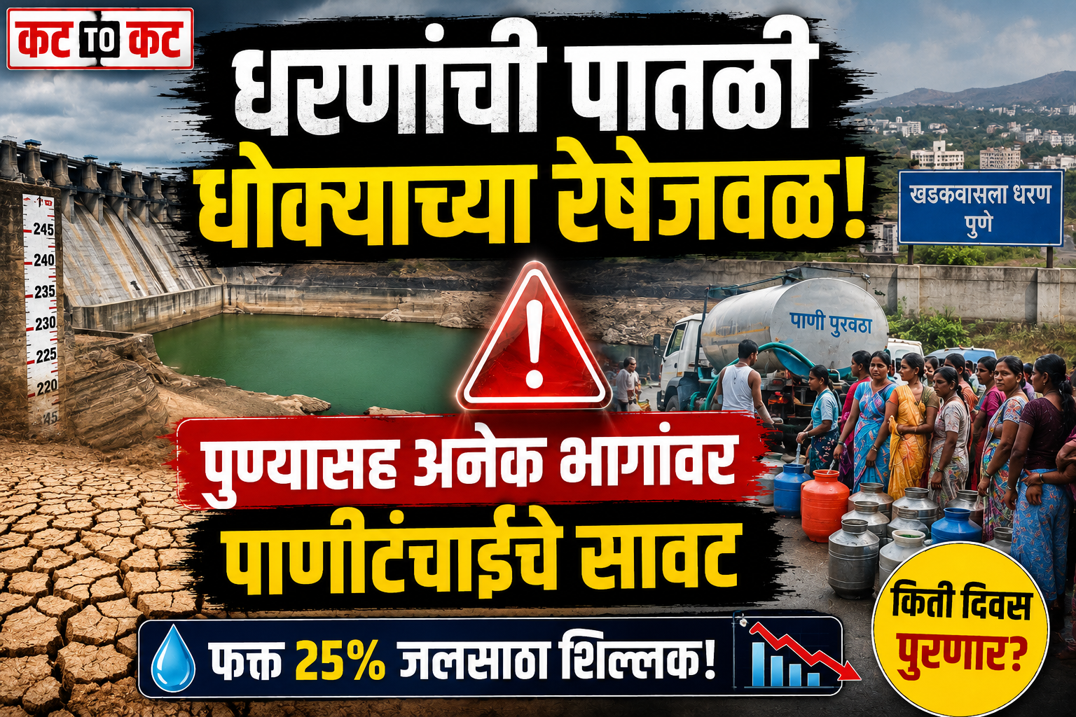 धरणांमध्ये किती पाणी शिल्लक? पुण्याला मोठा फटका, ग्रामीण भागातही चिंता वाढली